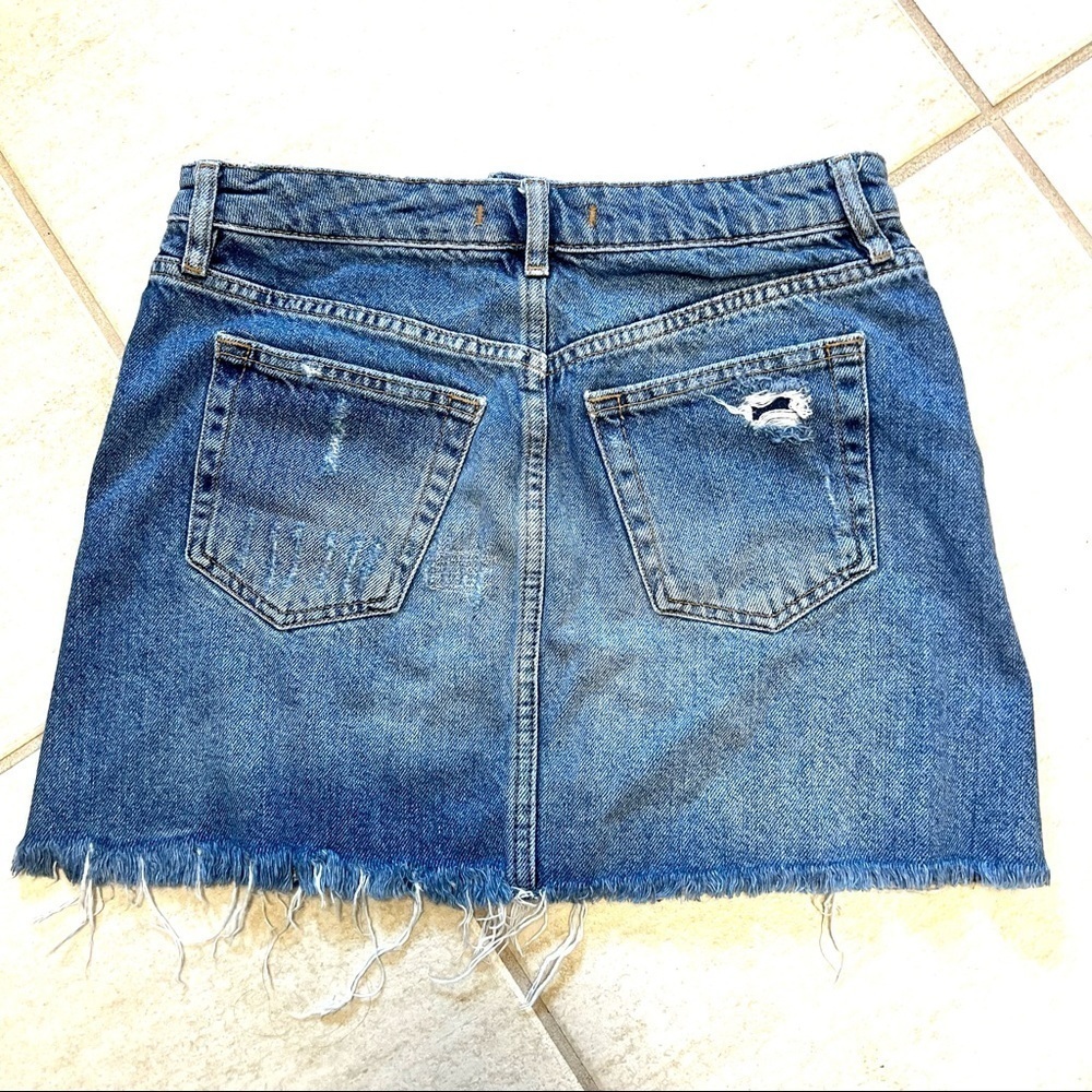 We The Free Blue Distressed Mini Skirt - Picture 4 of 8